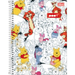 Caderno Universitário 1 Matéria Espiral Capa Dura Pooh Tilibra 80fls