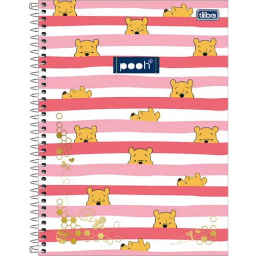 Caderno Universitário 1 Matéria Espiral Capa Dura Pooh Tilibra 80fls