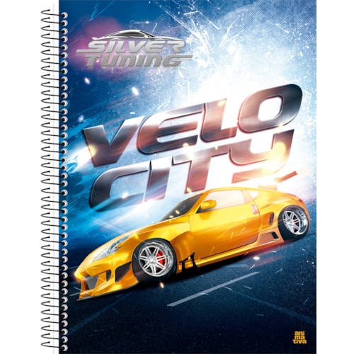 Caderno Universitário Animativa Silver Tuning 1 Matéria 80 Folhas