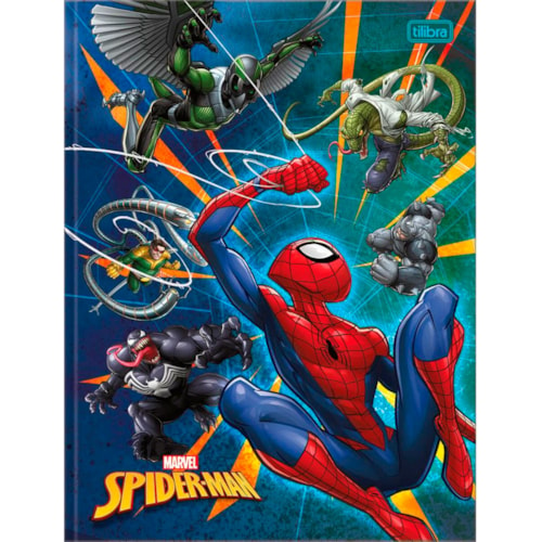 Caderno Universitário Brochura Tilibra Spider Man Capa Dura 80 Folhas