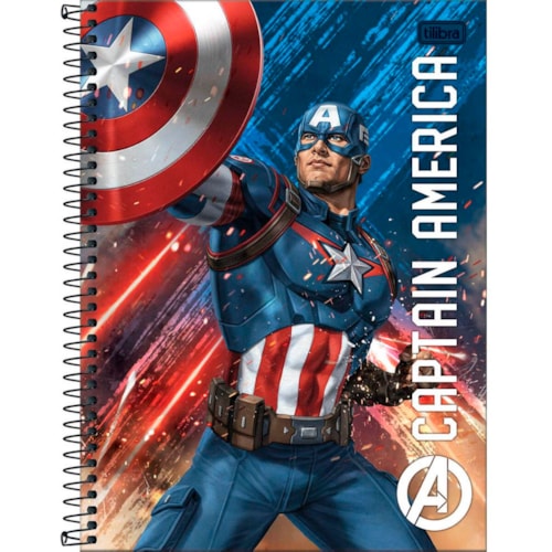 Caderno Universitário Espiral Tilibra Avengers 10 Matéria Capa Dura 16