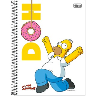 Caderno Universitário Espiral Tilibra Simpsons 1 Matéria Capa Dura 80
