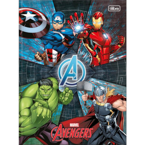 Caderno Universitário Tilibra Brochura Capa Dura Avengers 48 Folhas