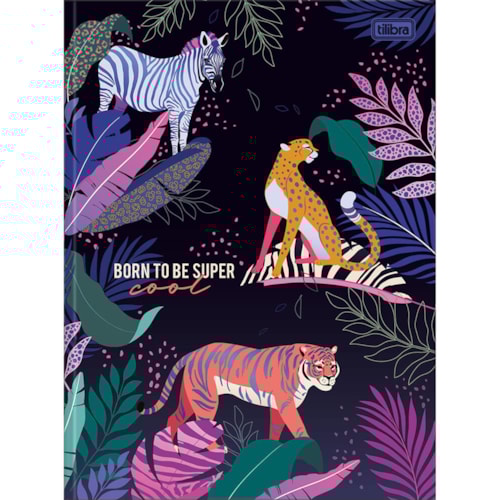 Caderno Universitário Tilibra Brochura Capa Dura Jungle Heart 80 Folha