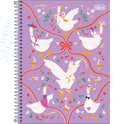Caderno Universitário Tilibra Cindy 10 Matérias Espiral Capa Dura 160F