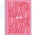 Caderno Universitário Tilibra Espiral Capa Dura Love Pink 96FL