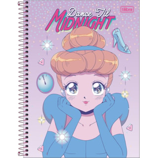 Caderno Universitário Tilibra Princesas Mangá 1 Matéria 80Fl