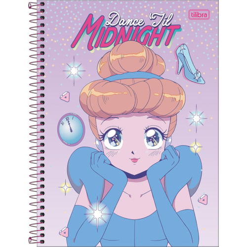 Caderno Universitário Tilibra Princesas Mangá 1 Matéria 80Fl