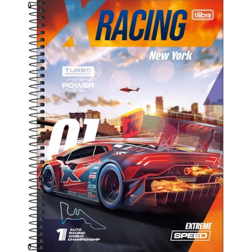 Caderno Universitário Tilibra XRacing 1 Matéria 80 Folhas