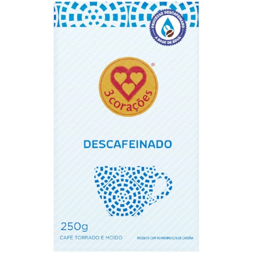 Café 3 Corações Descafeinado Vácuo 250g