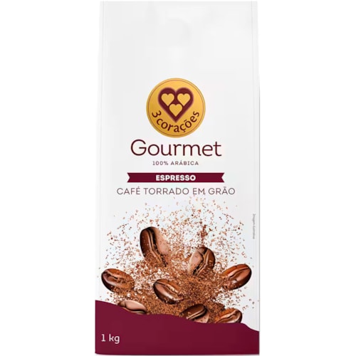 Café 3 Corações Gourmet Espresso Torrado Em Grãos 1Kg