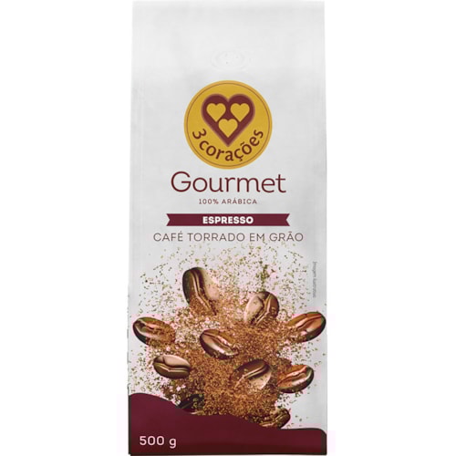Café 3 Corações Gourmet Torrado Em Grão 500g