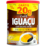 Café Solúvel Iguaçú Tradicional Lata Leve 200g Pague 180g