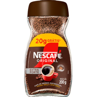 Café Solúvel Nescafé Original Extra Forte Leve 200g Pague 180g