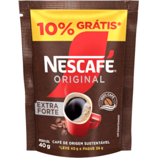 Café Solúvel Nescafé Original Extra Forte Sachet Leve 40g Pague 36g