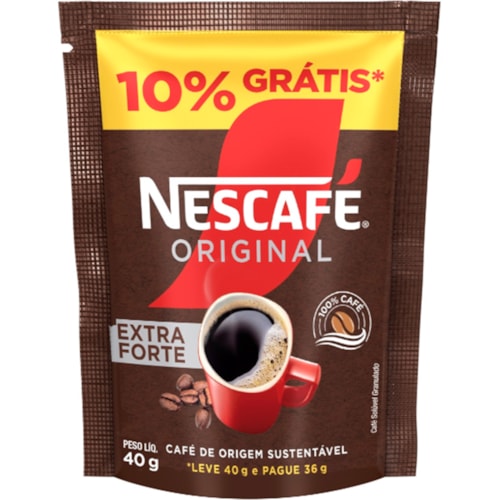 Café Solúvel Nescafé Original Extra Forte Sachet Leve 40g Pague 36g