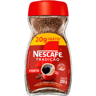 Café Solúvel Nescafé Tradição Forte Leve 200g Pague 180g