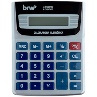 Calculadora BRW Tamanho Médio 8 Digitos Cor Prata