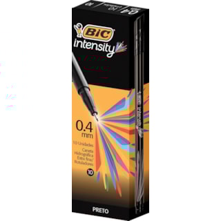 Caneta Bic Intensity Cor Preta 0.4 10Un