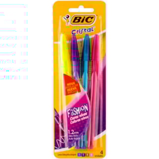 Caneta Esferográfica Bic Cristal Fashion 4Un
