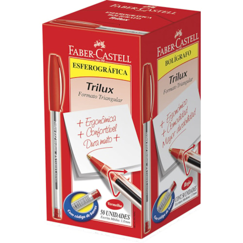 Caneta Faber-Castell Esferográfica Trillux Cor Vermelha 1Un