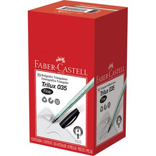 Caneta Faber-Castell Esferográfica Trilux Preta 50UN