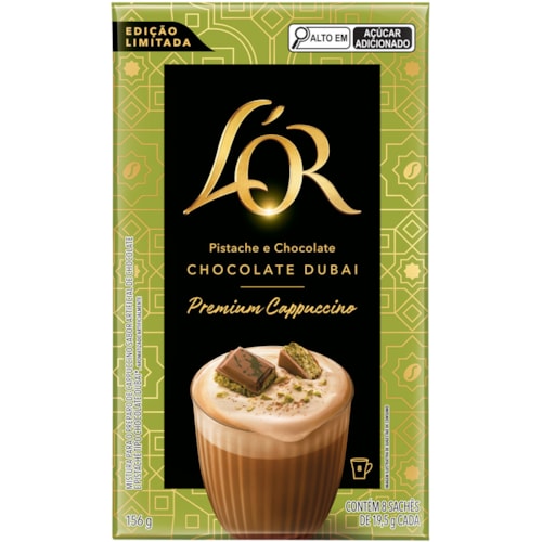 Cappuccino Lor Premium Chocolate Dubai Solúvel 156,8g