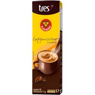 Cápsula 3 Corações Cappuccino Classic 10x11g
