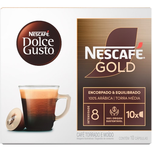 Cápsula Nescafé Dolce Gusto Gold Intensidade 8 10Un