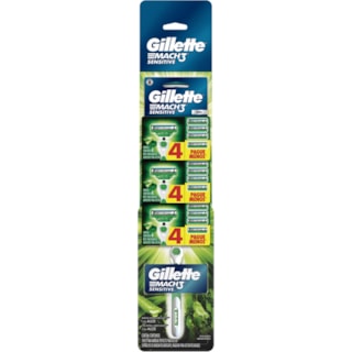 Carga Gillette Mach3 Sensitive 3x4Un Promo
