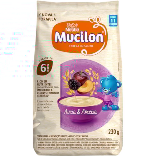 Cereal Infantil Mucilon Ameixa e Aveia Sachê 230g