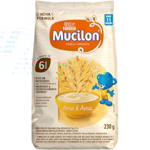Cereal Infantil Mucilon Arroz e Aveia Sachê 230g