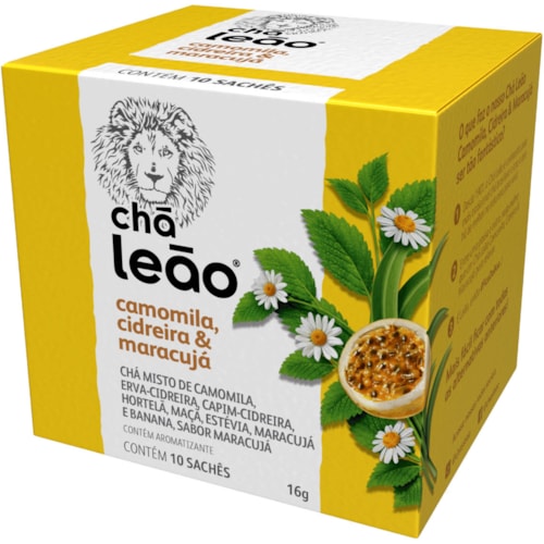 Chá Leão Misto Camomila Cidreira e Maracujá 16g