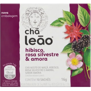 Chá Leão Misto Hibisco Rosa Silvestre e Amora 16g