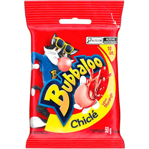 Chiclete Bubbaloo Sabor Morango 50g 10Un