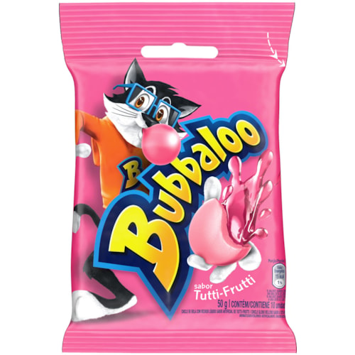 Chiclete Bubbaloo Sabor Tutti Frutti 50g 10Un