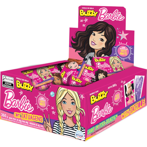 Chiclete Buzzy Barbie Sabor Tutti Frutti 90Un