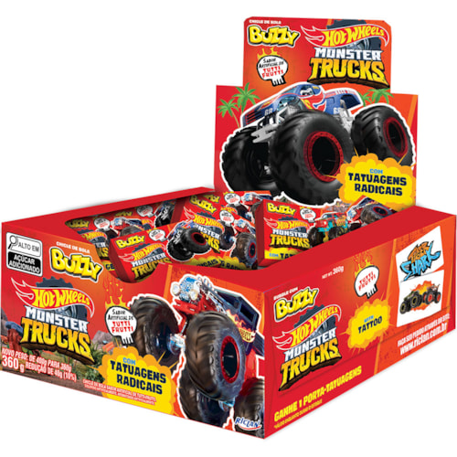 Chiclete Buzzy Hot Wheels Sabor Tutti Frutti 90Un