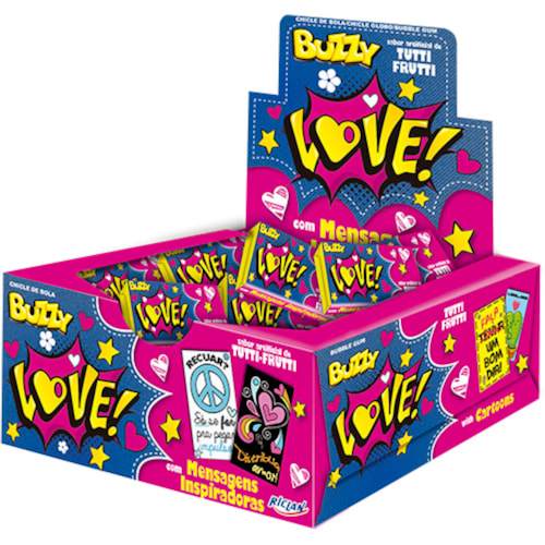 Chiclete Buzzy Love Tutti Frutti 100 Unidades