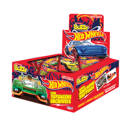 Chicletes Buzzy Hot Wheels Tutti Frutti 100 unidades