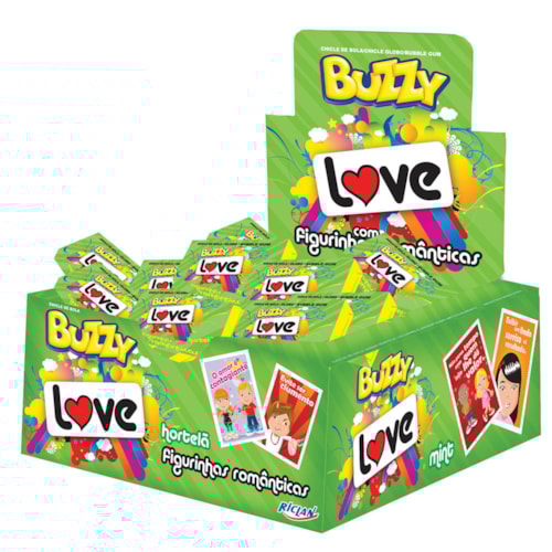 Chicletes Buzzy Love Hortelã 100 unidades