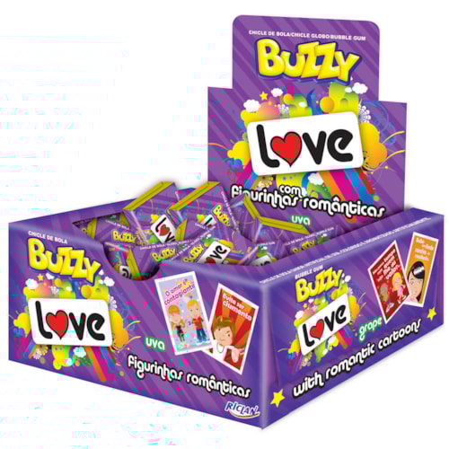 Chicletes Buzzy Love Uva 100 unidades
