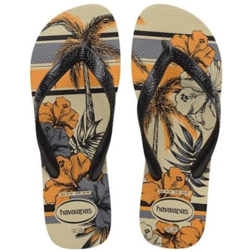 Chinelo Havaianas Ahola tamanho 37/38 Areia e Preto