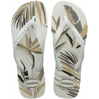 Chinelo Havaianas Aloha Branco e Verde Olive 35/36