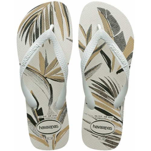 Chinelo Havaianas Aloha Branco e Verde Olive 35/36