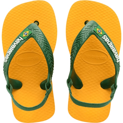 Chinelo Havaianas baby Brasil Logo Amarelo 19