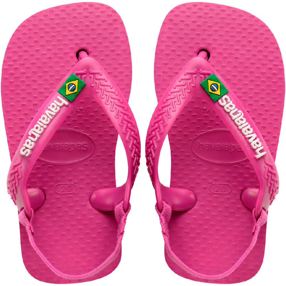 Chinelo Havaianas Baby Brasil Logo Rosa 19 20 Destro