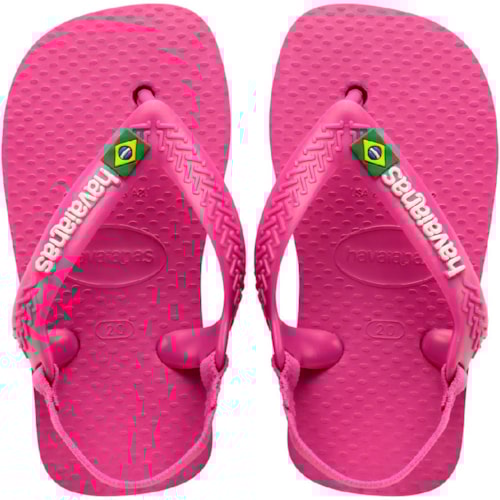 Chinelo Havaianas Baby Brasil Logo Rosa 23/24