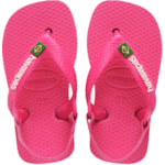 Chinelo Havaianas Baby Brasil Logo Rosa Flux 22