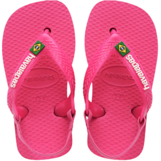 Chinelo Havaianas Baby Brasil Logo Rosa Flux 22